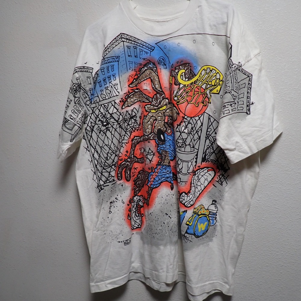 Vintage 1995 Wile E Coyote Go For Broke Basketball T-Shirt 2xl? Freeze WB L/XL - Picture 2 of 8